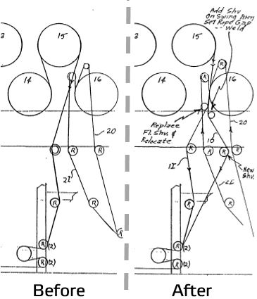 Figure 1 PM1 1st dryer section, before and after rebuild