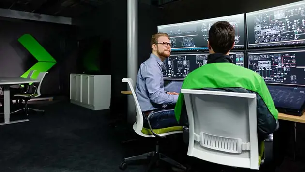 Remote control room of Valmet DNA Distributed control system (DCS)