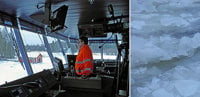 The Otava navigates in challenging and icy conditions