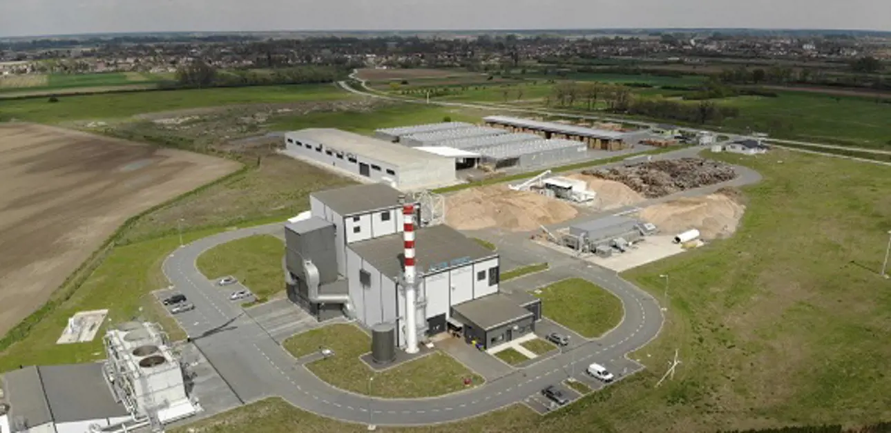 Aerial view of the Babina Greda power plant site